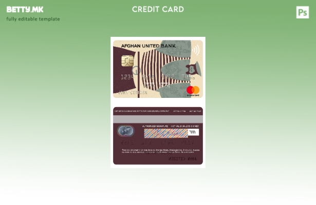 Модерен стил на шаблон за мастер картички Авганистан Авганистан Обединета банка